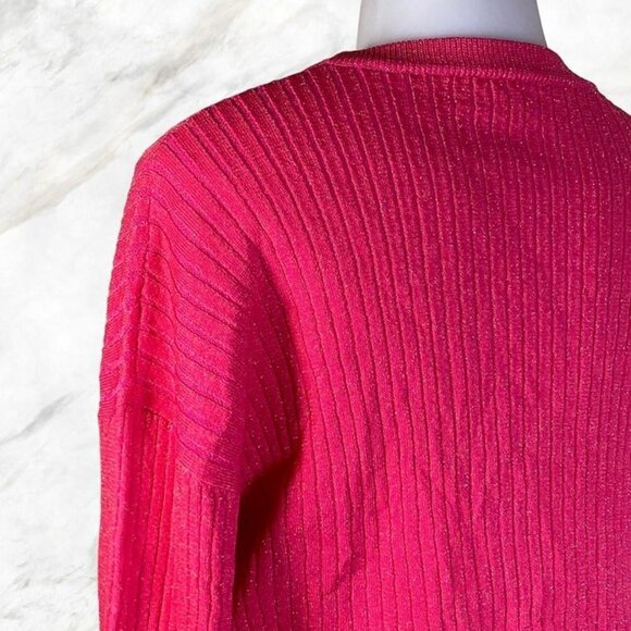 MORE TO COME Mariah Ribbed Sweater - Hot Pink - Picture 6 of 10